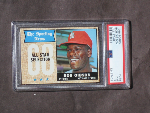 1968 Topps Bob Gibson All Star # 378 Cardinals PSA 7 NM HOF - 第 1/1 張圖片