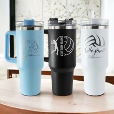 Custom Volleyball 40oz Tumbler Gift for Her - Engraved Tumbler for Volleyball
