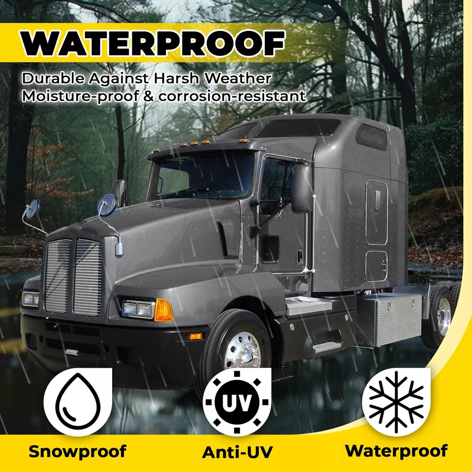 Par de luces de señal de giro LED ámbar para KW Kenworth K300 T300 T330 T600 1986-2008 Foto 3 de 4