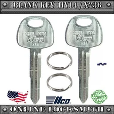 Pair of Uncut Replacement Keys For Hyundai & Kia Vehicles - HY14 / HY10 / X236