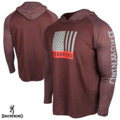 NWT Browning Lucas Hooded Crew 3XL Cedar w/ Browning Flag Logo
