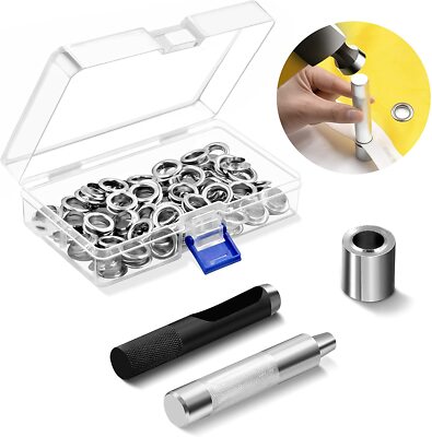 Anley 1/2'' Grommet Tools Kit - 100 Sets of Rust Resistant Grommet Refills