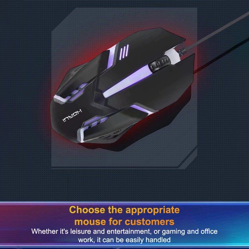 E-Sports USB Wired Mouse Colorful LED Gaming Mouse Mouse For Desktop Laptop PC-s - Picture 5 of 11