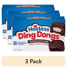 (3 pack) Hostess Ding Dongs Snack Cakes, Chocolate Cake with Cr&egrave;me Filling & Fud