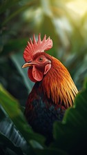 Tropical Chicken Digital Art Wallpaper