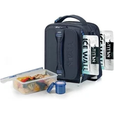 Titan by Arctic Zone Fridge Cold Expandable Cooler Lunch Bag | Navy