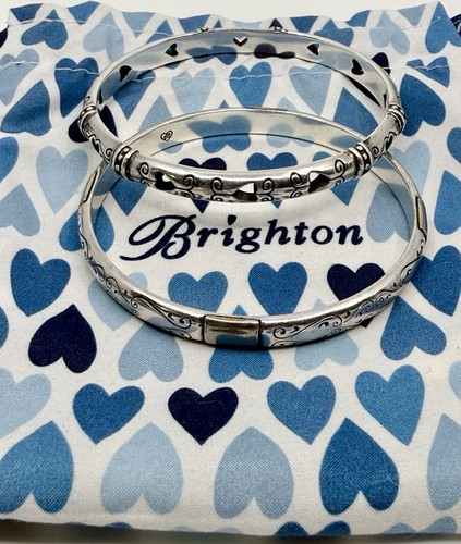 BRIGHTON Shot Through The Heart & Venezia Bangle Bracelet Retired Pair &Dust Bag
