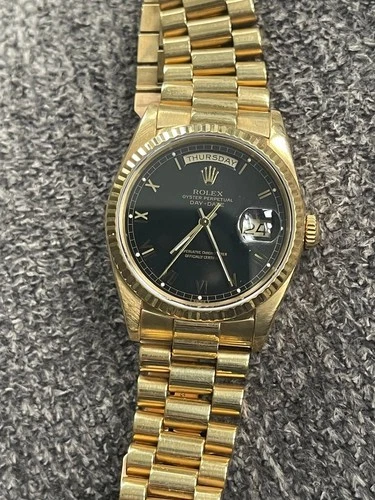 Vintage 36mm 1986 Rolex 18038 President Day-Date Men's Automatic Wristwatch 18k