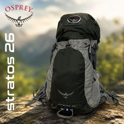 Osprey Stratos 26L Rucksack grau/moosgrün Tag Wandern Trekking