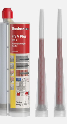 Fischer Montagemörtel Hochleistungsmörtel FIS V Plus 360 S - 558745 - 2 Mischer