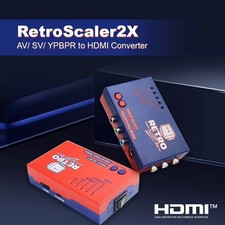 RetroScaler2x AV to HDMI Converter Line-Doubler Zero Lag for PS2 N64 NES Dreamca