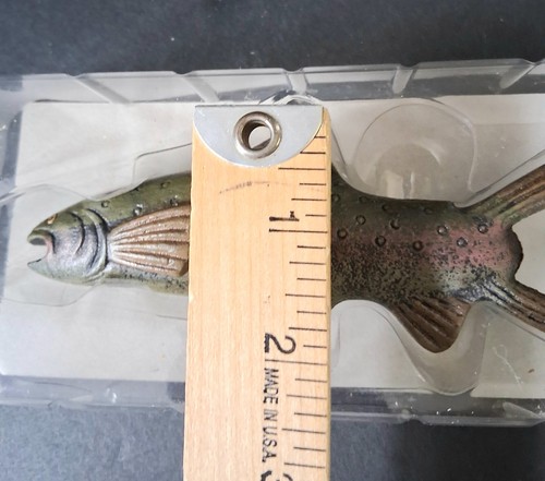 New Vintage Cast Iron Fish, Trout / Salmon Beer Bottle Opener Hand Painted W/box - Picture 4 of 5