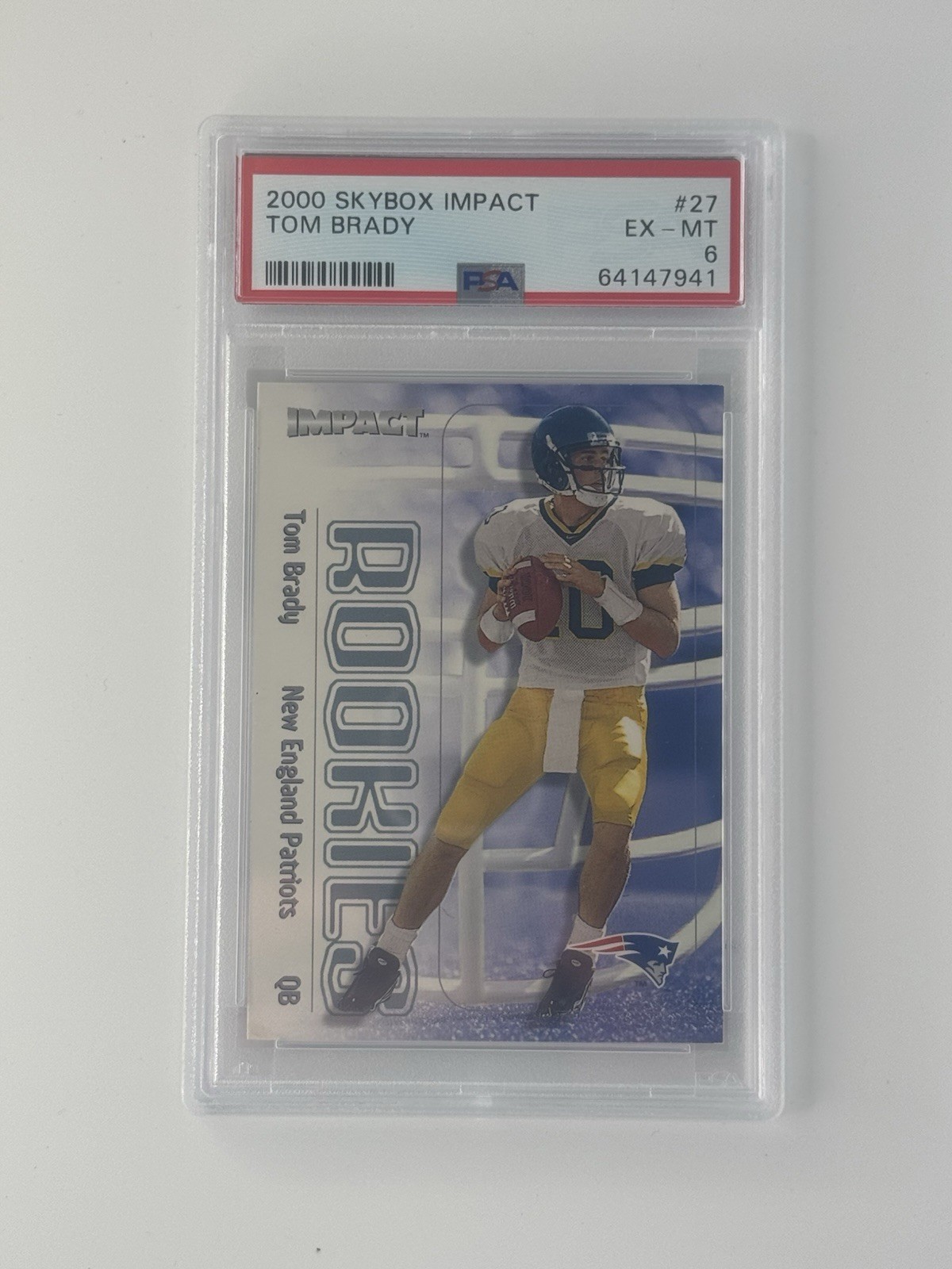 2000 Skybox Impact Tom Brady #27 Rookie New England Patriots PSA 6