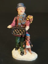 St. Nicholas Square Christmas Village Organ Grinder Street Performer Monkey READ