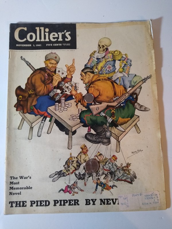 Arthur Szyk Hitler Cover Colliers November 1 1941 Full Magazine PLEASE READ