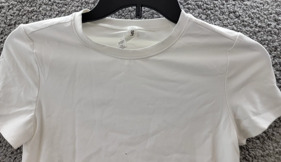 Camiseta corta Splits59 Airweight manga corta para mujer talla XS pulóver blanco Foto 3 de 4