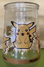 Nintendo 90’s Pokémon #25 VTG Welch's Jelly Jar Glass Collectible
