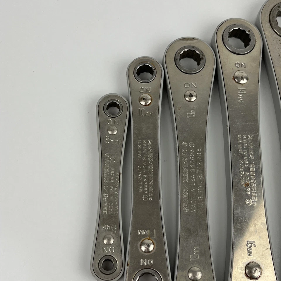 Juego de llaves de caja de trinquete de 5 piezas SEARS Craftsman 9-4368 de colección (años 80) Foto 2 de 4