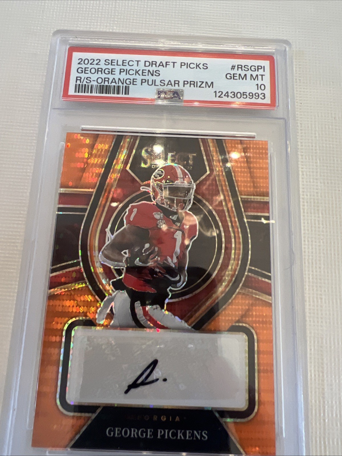 George Pickens Panini Select Draft Picks Rookie Signatures #RSGPI Orange Pulsar