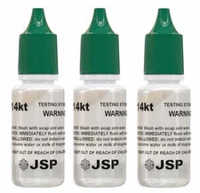 JSP® 14K Gold Testing Acid Solution – Yellow & White Gold Tester | 3-PK