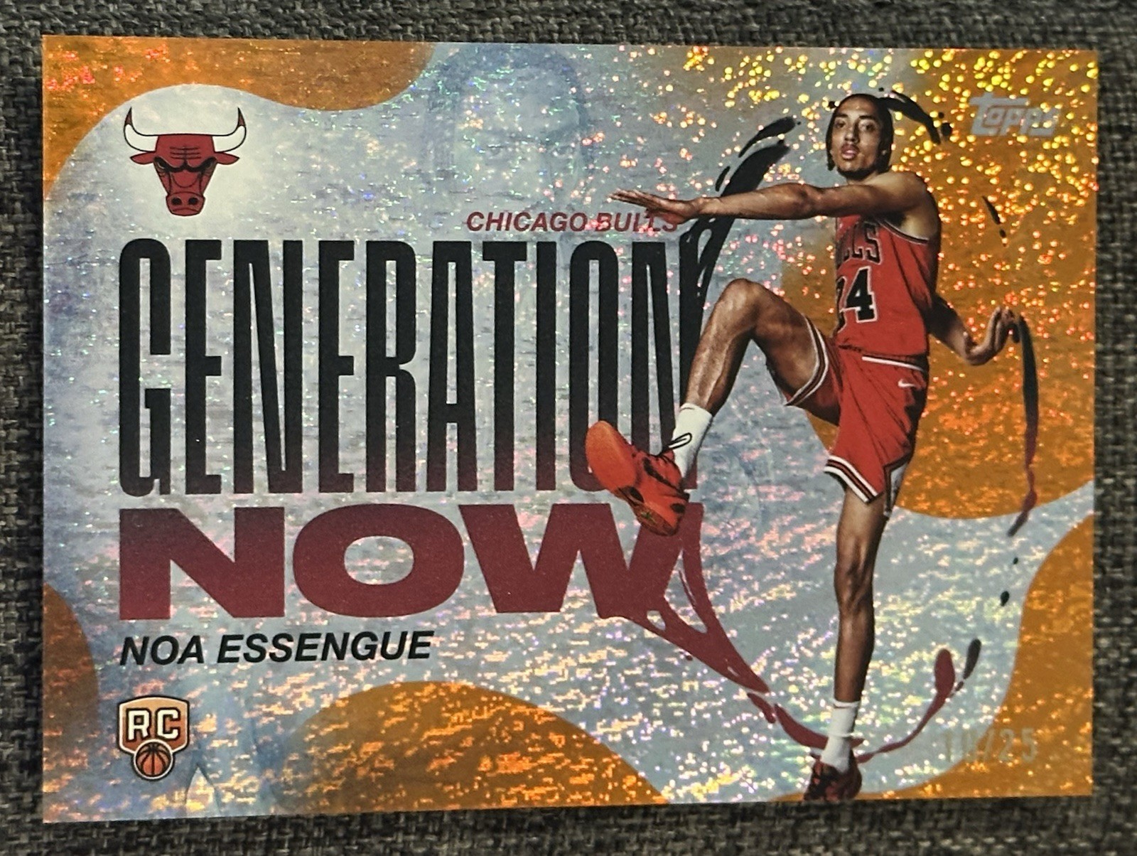 NOA ESSENGUE 2025-26 Topps RC Generation Now GN-12 Orange Holo Foil #/25 Bulls