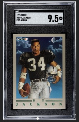 1991 Fleer Pro Vision Football #6 Bo Jackson SGC 9.5 MINT+! Raiders And Royals!