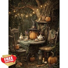 WUSONGDZ Halloween Witch Diamond Art 12x16