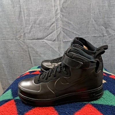 %Nike Air Force 1 Foamposite Cup Triple Black Size 9.5 Ah6771-001 A9