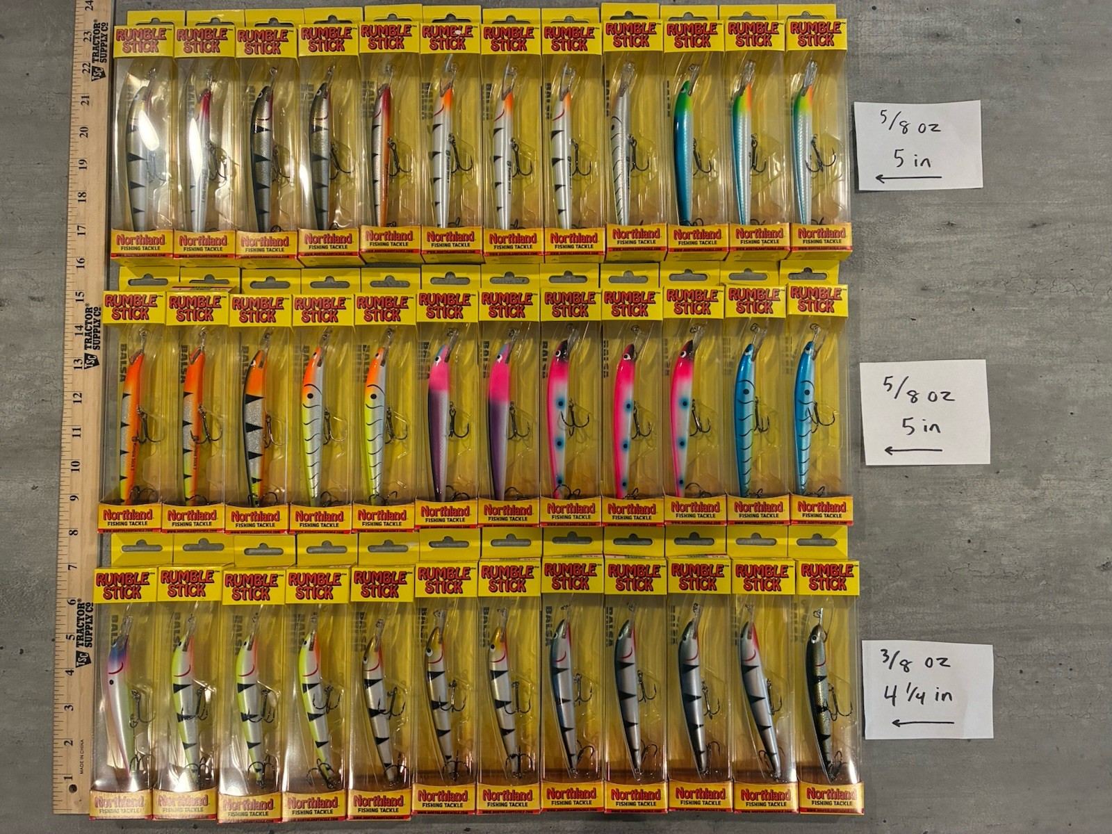 36 Northland Rumble Stick Crankbaits - Size 4 & Size 5 - Mixed Colors - Lot NK