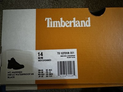 Brand new MT. MADDSEN MID LC WATERPROOF HK BLACK BOOTS  -  Timberland