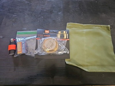 Esbit Brass Lightweight Alcohol Burner Stove 87043 With Extras! 