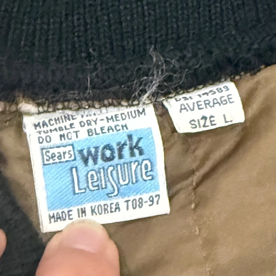 TRUE VINTAGE 70s Sears Work Leisure Quilted Puffer Vest Brown Collared Mens L - Image 2 of 4