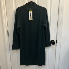 NWT Hilary Radley Women's Long Sleeve Sweater Dress, Green, Size Small