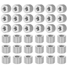 50pcs M4 Knurled Thumb Nuts Nickel Plated Flat Head Through Hole D8mm x H6mm