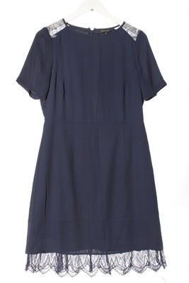MARIE LUND Kurzarmkleid Damen Kleid Gr. DE 40 blau Casual-Look