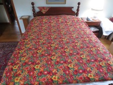 Handmade TROPICAL FLORAL Cotton SEAMED TABLEC...