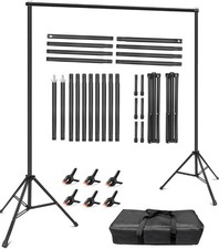 Metal Backdrop Stand 10x8ft Adjustable Tripod System with Crossbars Spring