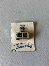 Vintage Sterling Silver Dice Holder Charm Original Card Marked STG JMF