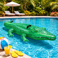 Giant Crocodile Lil Gator Inflatable Ride On Swimming Pool Toy Float 1.68m
