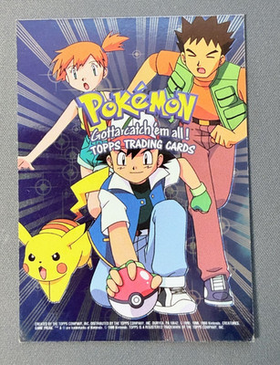 1999 Pokemon Topps Trading Cards Checklist Holo Blue Logo Ash Misty Brock - LP