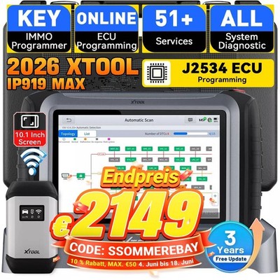 XTOOL IP919MAX Profi OBD2 Diagnosegerät ALLE SYSTEM J2534 Programming ECU Coding