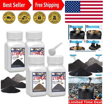 Professional 4-Step Rock Polishing Grit Set - Beginner Friendly, Compact Storage