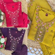 Designer Salwar Kameez Kurti Pant Dupatta Set Women Top Tunic Party Wear Indian