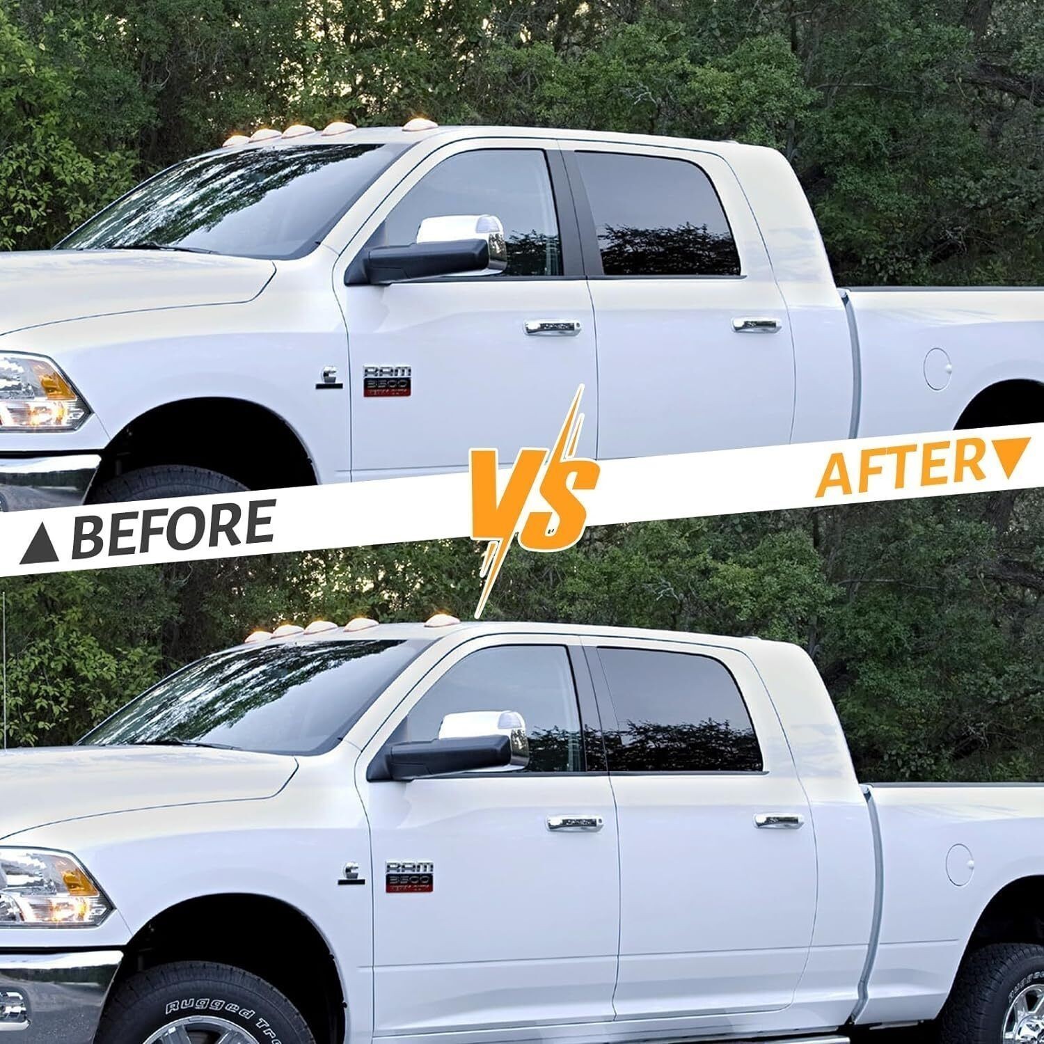 4Pcs For Dodge Ram 1500 2500 3500 2009-2018 Black Pillar Posts Door Trim Cover