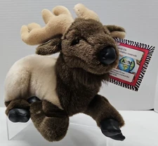 Vintage 1994 K&M International Roosevelt Elk Plush 11" Wildlife Toy w/ Tags