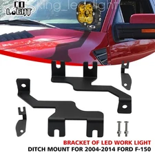 Fit 2004-2014 Ford F150/F150 SVT Raptor LED Light Pod Hood Ditch Mounts Brackets