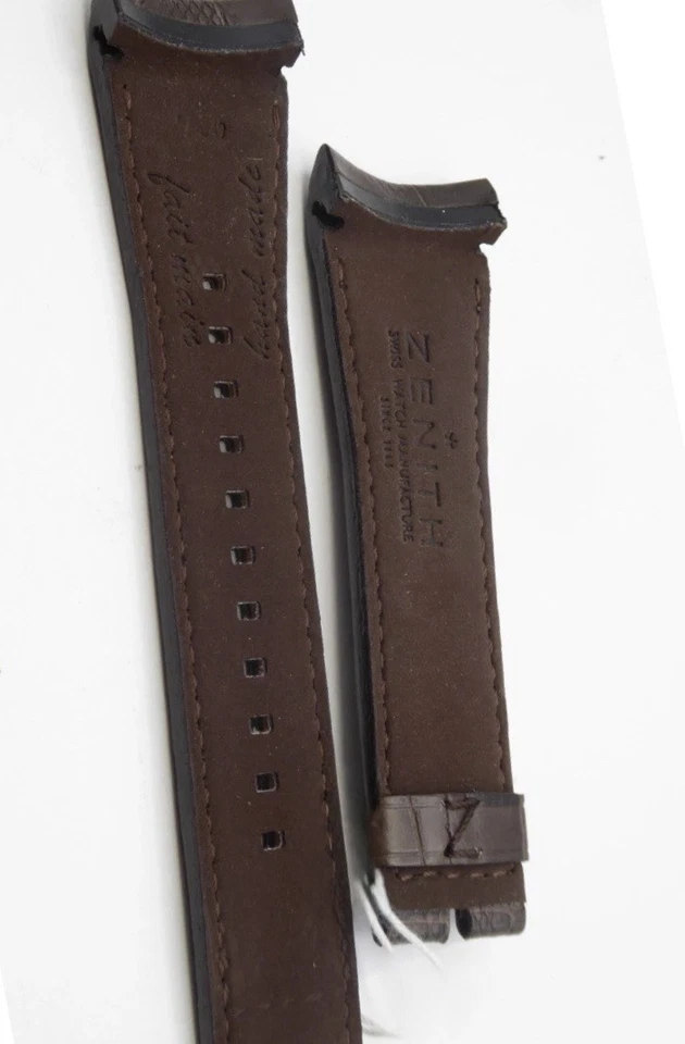 Correa de repuesto de cuero de cocodrilo marrón Zenith Defy OEM de 23 mm Foto 2 de 2