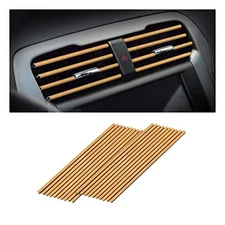 20PCS Car Air Conditioner Decoration Strip, Auto Air Vent Outlet Chrome Wood