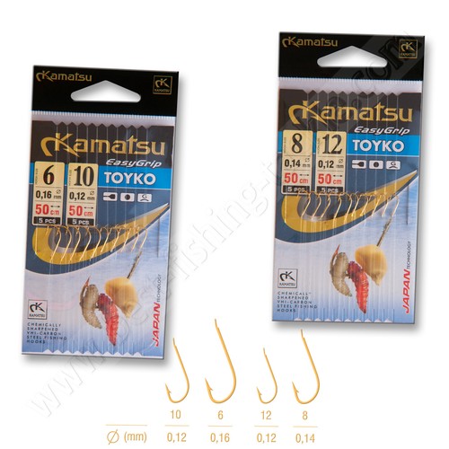 Ready Tied Fishing Hooks To Nylon 50cm sizes 12 10 8 6 Barbed Made