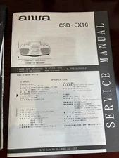 AIWA CSD-EX10 CSDEX10 Repair Service Manual FROM THE USA **ORIGINAL**